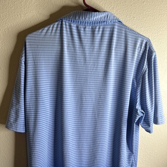 Peter Millar Summer Comfort Men's Medium Blue Striped Short Sleeve LR Logo - Picture 9 of 12